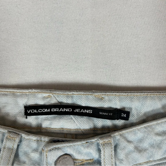 Volcom Brand Jeans Skinny Fit Button Fly Women’s 24 High Rise Light Wash Denim - Picture 7 of 13